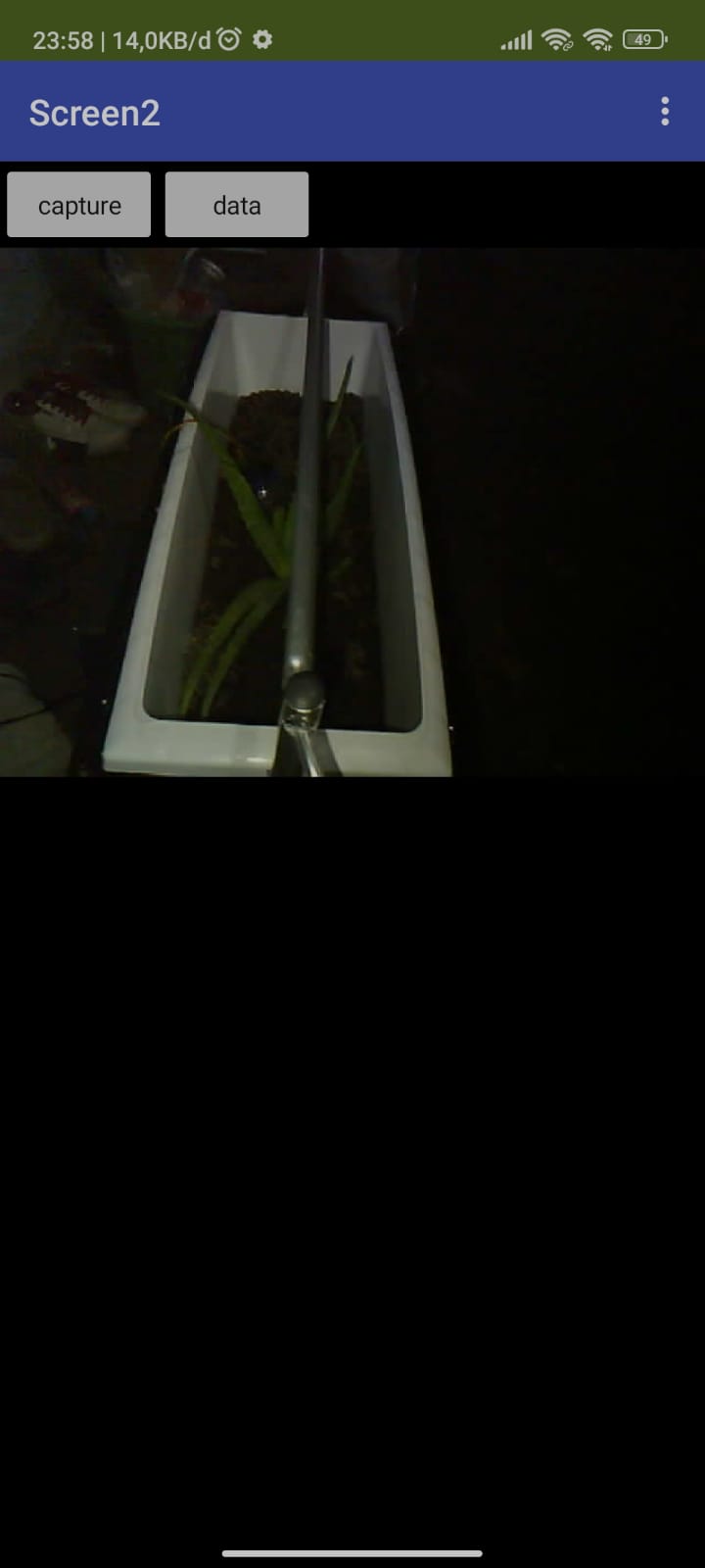 Actual ESP32-CAM plant image at night