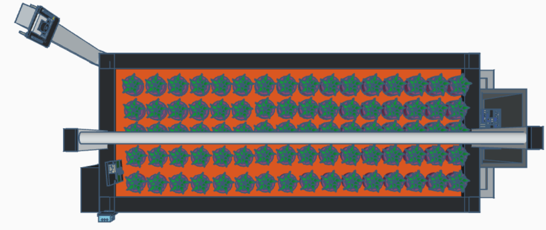 Original top-view mechanical design of smart watering prototype